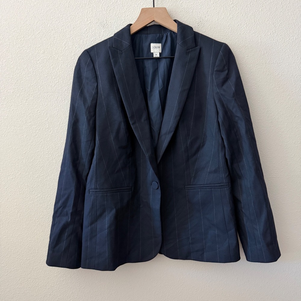J. CREW Womens Blazer Pinstripe Professional Corporate Core Dark Academia Size 6